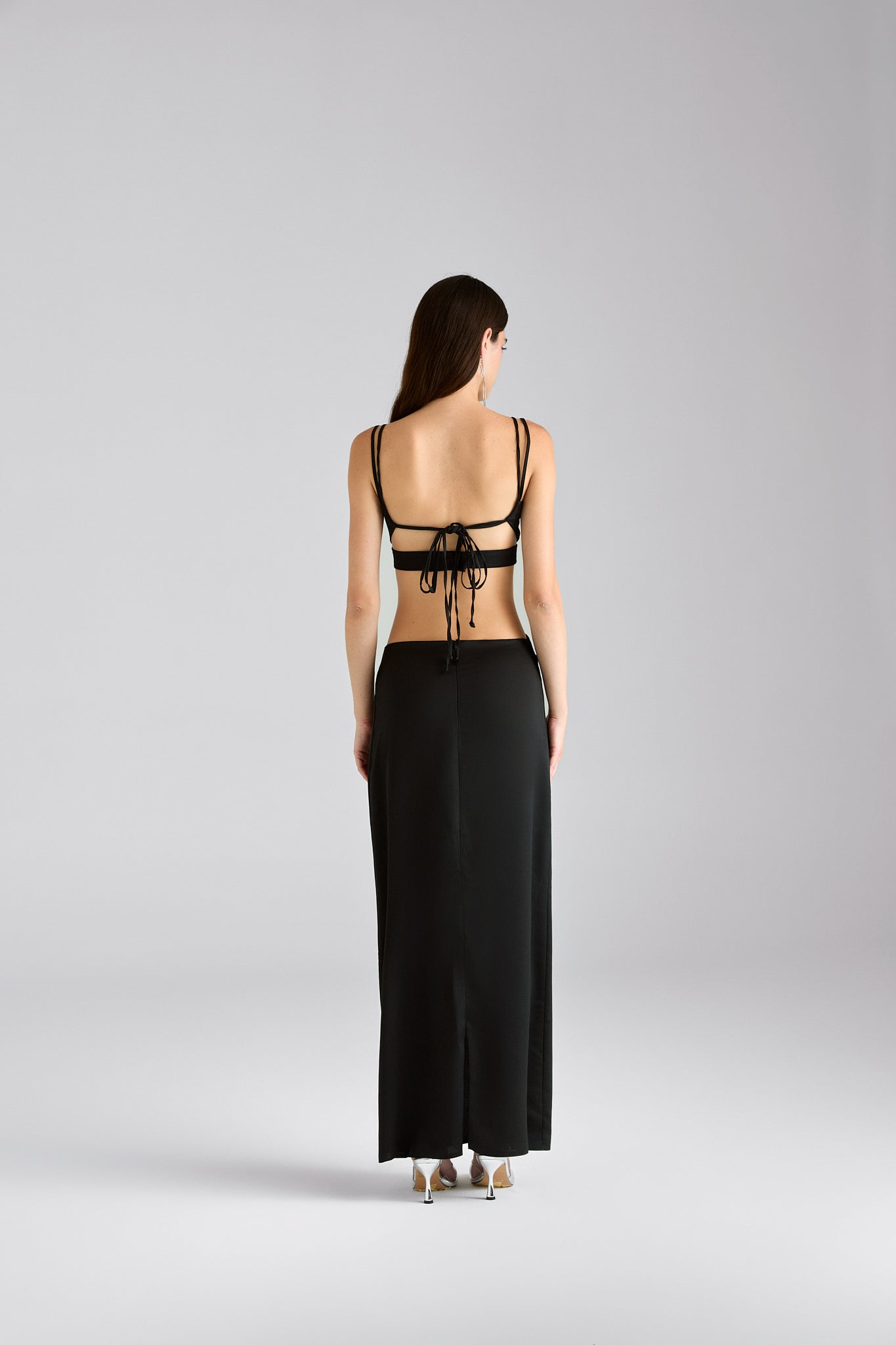 Lucıd Feelıngs / Bağlama detaylı saten maksi elbise